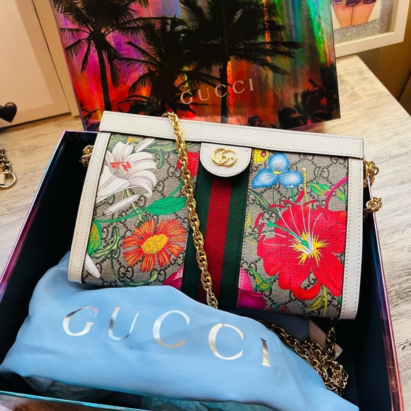 Gucci Handbags - GUCCI Ophidia floral pattern GG monogram logo shoulder bag✨